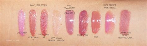 Discover the luxury of Mac's lipglass swatches